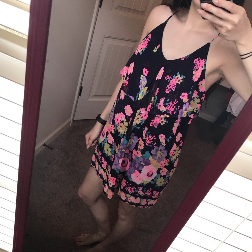 Navy blue floral Dress